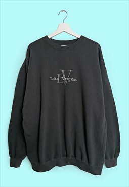 Vintage 90's LAS VEGAS Embroidery Logo Sweatshirt Crew