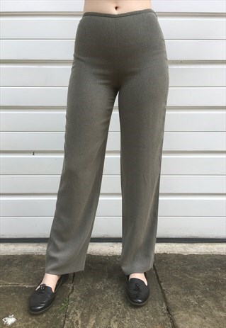 WOMENS ARMANI TROUSERS BROWN PATTERNED HIGH WAIST PANTS
