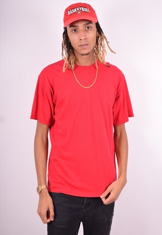 REEBOK MENS VINTAGE T-SHIRT TOP MEDIUM RED 90'S