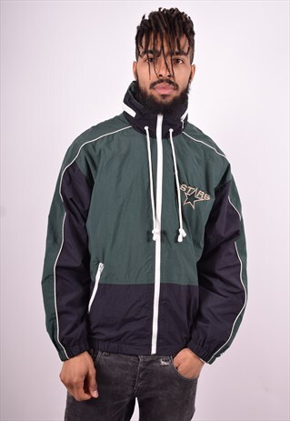 STARTER MENS VINTAGE TRACKSUIT TOP JACKET MEDIUM GREEN 90'S