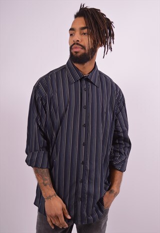 VINTAGE YVES SAINT LAURENT SHIRT STRIPES BLACK