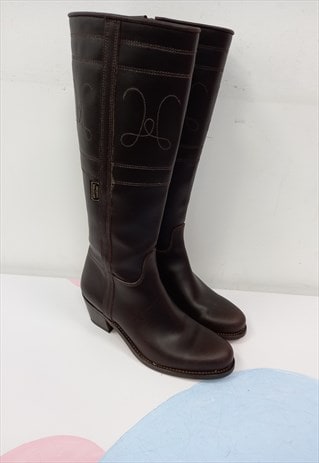 90'S VINTAGE VALVERDE DEL CAMINO BOOTS BROWN