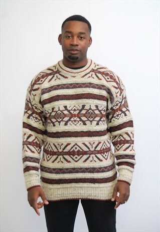 VINTAGE FAIR ISLE KNITTED WOOL JUMPER
