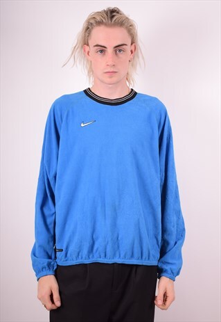 NIKE MENS VINTAGE FLEECE JUMPER MEDIUM BLUE 90S