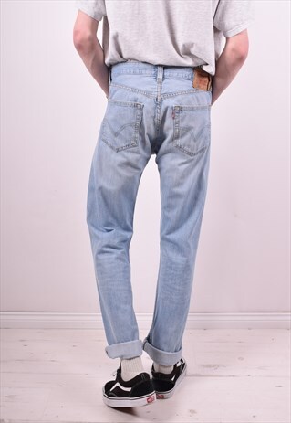 LEVI'S 501 MENS VINTAGE JEANS W34 L34 BLUE 90'S