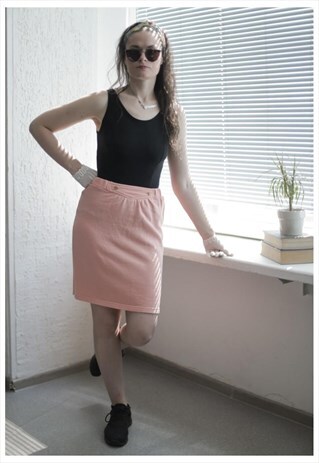 VINTAGE 90'S PEACH STRAIGHT MINI SKIRT
