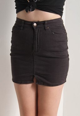 Vintage Billabong Y2K Denim Mini Skirt Black W26'