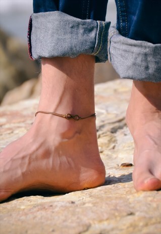 INFINITY ANKLET FOR MEN BRONZE ANKLET BRACELET YOGA JEWELRY