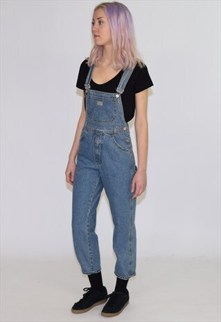 VINTAGE 90S BLUE DENIM FULL LENGTH DUNGAREES