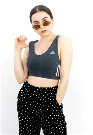 90'S RETRO DARK GREY CROP TOP/ BRA