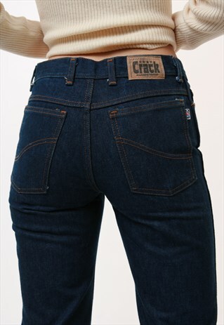 80S VINTAGE HIGH WAISTED MOMS DENIM DARK WASH JEANS 2396
