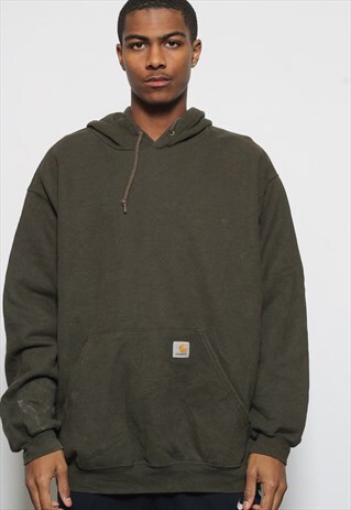 VINTAGE CARHARRT LOGO HOODIE GREEN