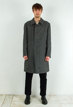 KYNOCH M Scottish Pure New Wool Tweed Travel Coat Overcoat