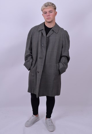 VINTAGE 60'S HOUND TOOTH PEA COAT OVERCOAT SIZE X LARGE