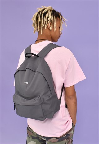 G&G UNISEX GRAPHITE SIMPLE RUCKSACK