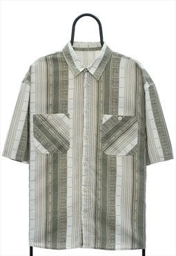 Vintage Cimes 90s Beige Striped Shirt Womens