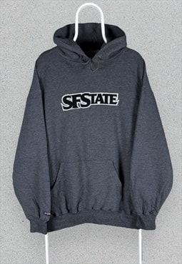 Vintage San Francisco State Hoodie Grey Spell Out Large