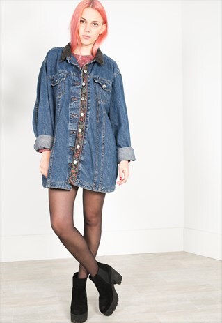 VINTAGE 80'S LEE LONG DENIM JACKET 0263 / 5510 / 402