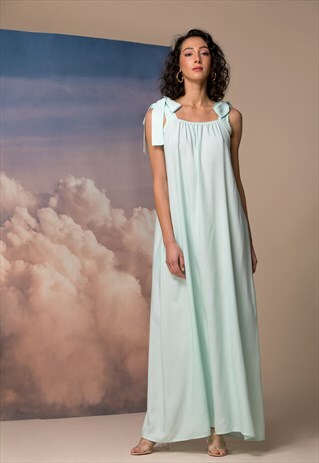 PALE MINT MAXI DRESS, BOHO MAXI DRESS