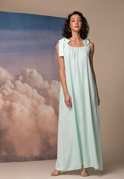 Pale Mint Maxi Dress, Boho Maxi Dress