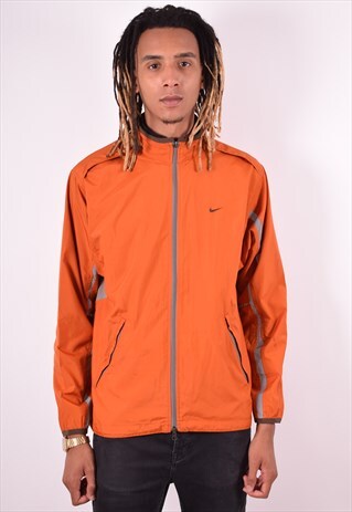 NIKE MENS VINTAGE TRACKSUIT TOP JACKET LARGE ORANGE 90S