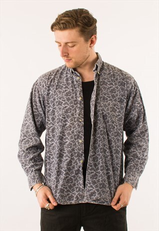 VINTAGE 90S PAISLEY CORDUROY SHIRT MEDIUM