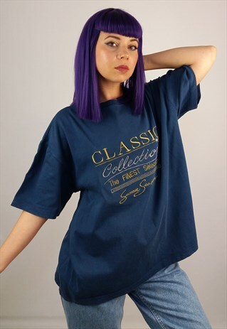 VINTAGE 80'S GOLD EMBROIDERY T-SHIRT