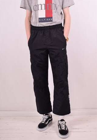 NIKE MENS VINTAGE TRACKSUIT TROUSERS W32 L28 BLACK 90S
