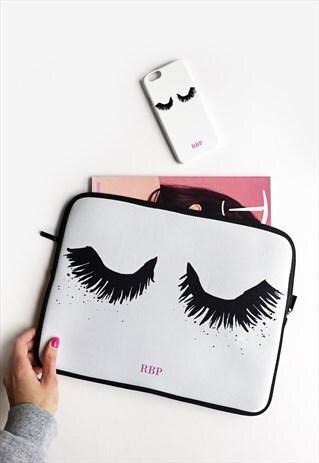 EYELASH PRINT MONOGRAM LAPTOP CASE