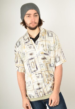 VINTAGE ABSTRACT CRAZY FESTIVAL PATTERNED SHIRT