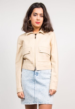 VINTAGE 90'S BEIGE RALPH LAUREN SMART CROPPED JACKET