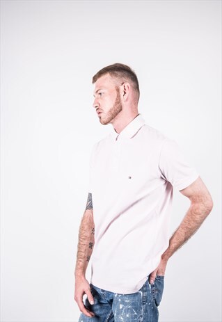 VINTAGE 1990S PINK TOMMY HILFIGER POLO SHIRT