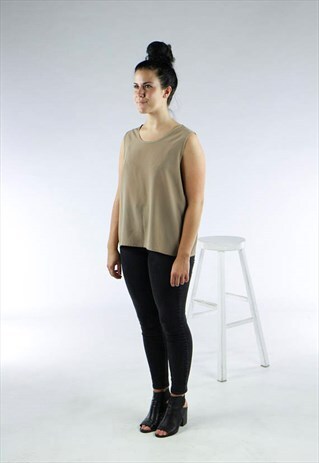 NUDE OVERSIZED TANK TOP / SILKY SUMMER TOP