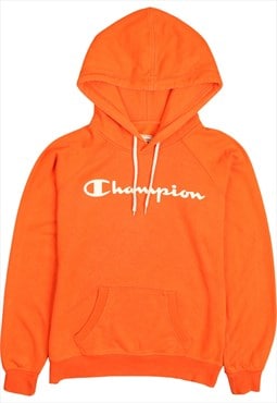 Vintage 90's Champion Hoodie Pullover Spellout Orange Small