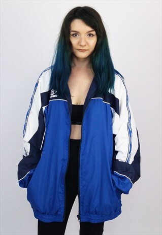 VINTAGE 90'S UMBRO UNISEX SHELL TRACK JACKET TAPE LOGO