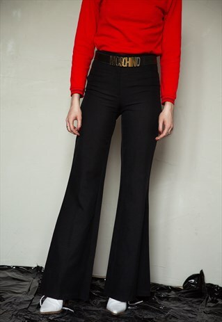 VINTAGE MINIMAL HIGH WAIST BLACK FLARES / BELL BOTTOMS