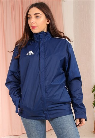 VINTAGE 80S FESTIVAL ADIDAS SHELL JACKET IN BLUE