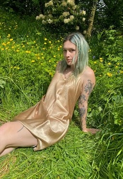 Vintage 90s Satin Lace Summer Slip Dress