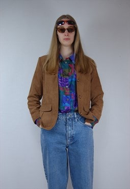 Vintage 90's shearling funky soft short tailored blazer 