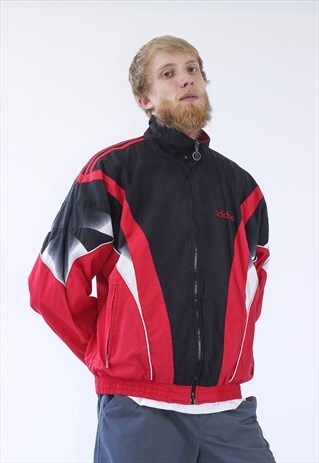 90S VINTAGE MENS ADIDAS WINDBREAKER TRACK SUIT LOGO JACKET