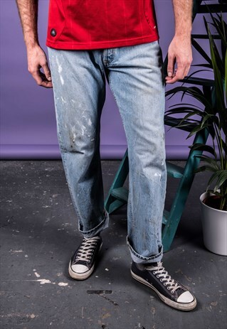 VINTAGE LEVI'S 501 BLUE PAINT JEANS