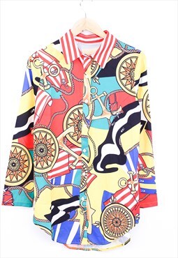 Vintage Abstract Shirt Multicolour With Colourful Print 90s