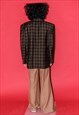 90'S VINTAGE FUNKY OVERSIZED CHECKERED BLAZER IN GREEN/NAVY