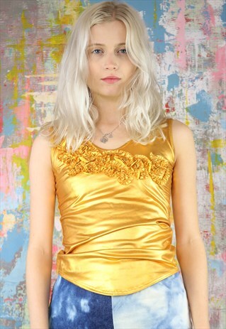 GOLD FRILL TOP