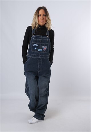 DISNEY DUNGAREES BLUE JEANS VINTAGE DENIM 90'S UK 12 (CK2M)