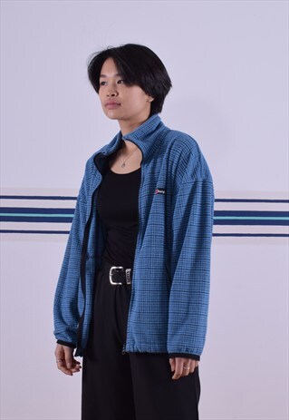 BLUE AND BLACK ZIP-UP FLEECE