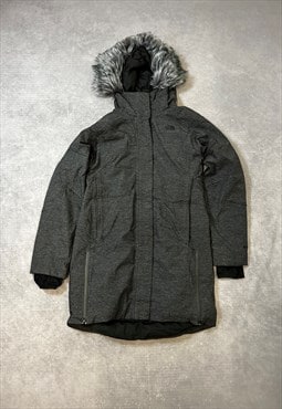 The North Face Coat with Fluffy Hood and Embroidered Logo