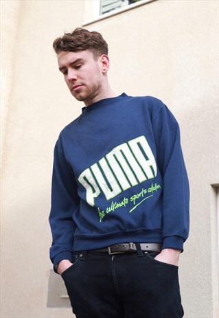 PUMA VINTAGE OVERSIZED NEON SPELL OUT SWEATSHIRT