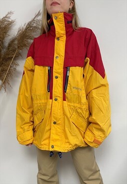 Cool Retro Vintage Yellow Red 90' Vintage Jacket