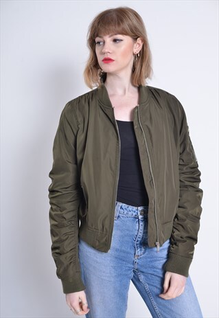 VINTAGE 90'S FLEECE LINED BOMBER JACKET BLACK